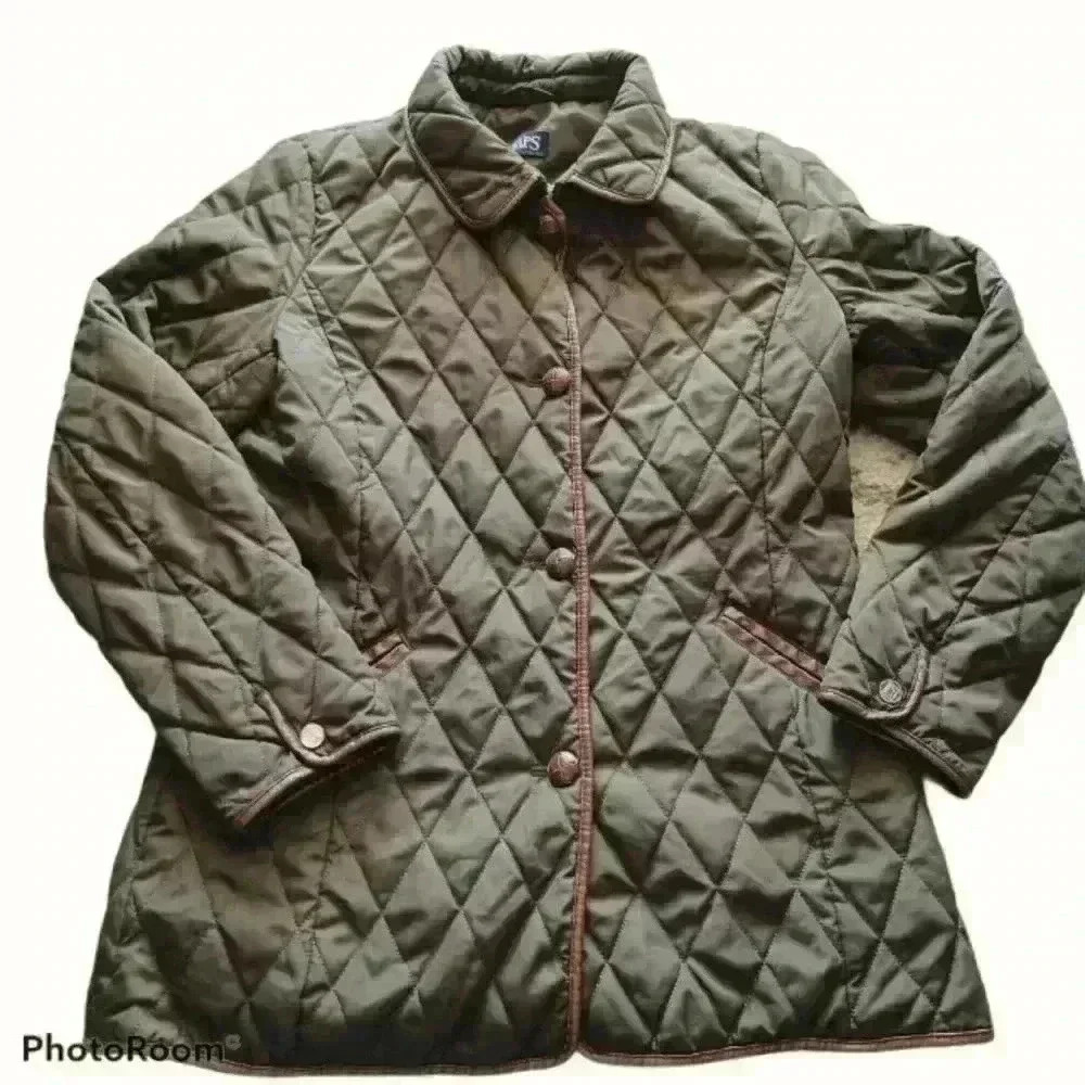 Ralph Lauren Chaps Womens Olive Green Quilted Lightweight Casual Jacket S